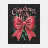 クリスマスツリーボウガーリーエステティックホリデークリスマス フリースブランケット (正面)
