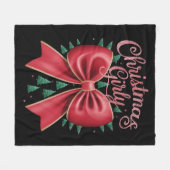 クリスマスツリーボウガーリーエステティックホリデークリスマス フリースブランケット (正面(横))