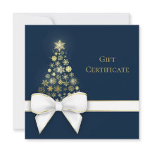 クリスマスツリーボウ金ゴールドスノーフレーク青いギフトカード