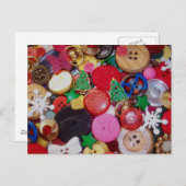 クリスマスツリーボタンとコラージュ シーズンポストカード (正面/裏面)