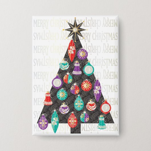 クリスマスツリーボタン 缶バッジ (正面)