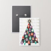 クリスマスツリーボタン 缶バッジ (正面/裏面)