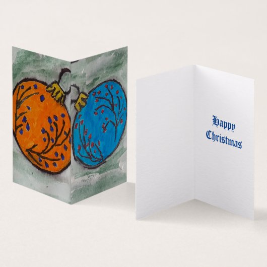 クリスマスツリーボーブルクリスマスカード (内部&外部)