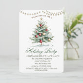 クリスマスツリーボールストリングライツホリデーパーティー 招待状 (スタンド正面)