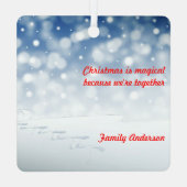 クリスマスツリーボールスノーメタルスクエアオーナメント メタルオーナメント (裏面)