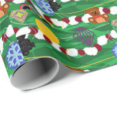 クリスマスツリーポップコーンクランベリーnオーナメント ラッピングペーパー (ロールコーナー)