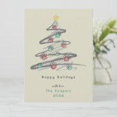 クリスマスツリーポープリントオーナメントホリデーカード シーズンカード (スタンド正面)