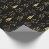 クリスマスツリーマツ自然森クリスマス水色 ラッピングペーパー (角)