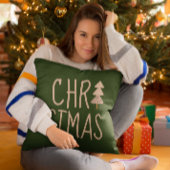 クリスマスツリーミニマリスト北欧グリーン クッション