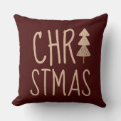 クリスマスツリーミニマリスト北欧レッド クッション (正面)