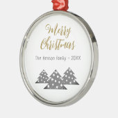 クリスマスツリーミニマルフェスティバルファミリー メタルオーナメント (左)