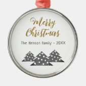 クリスマスツリーミニマルフェスティバルファミリー メタルオーナメント (正面)