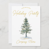 クリスマスツリーミニマル企業のリストホリデーパーティー 招待状 (正面)