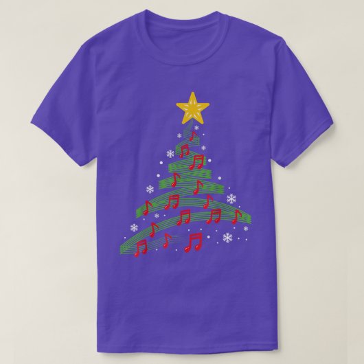 クリスマスツリーミュージカルノートソングクリスマスミュージシャンPa Tシャツ (デザイン正面)