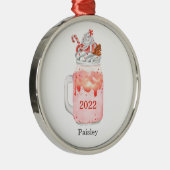 クリスマスツリーメイソンジャンプパーミントミルクシェイク年 メタルオーナメント (右)