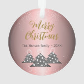 クリスマスツリーメタリックピンクフェスティバルファミリー オーナメント (裏面)