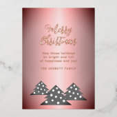 クリスマスツリーメタリックピンクレッド金ゴールド 箔シーズンカード (正面)