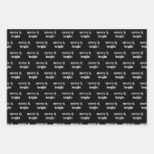 クリスマスツリーメリーと明るい水玉模様 ラッピングペーパーシート (正面3)