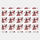 クリスマスツリーメリーと明るい水玉模様 ラッピングペーパーシート (正面)