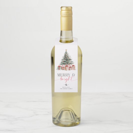 クリスマスツリーメリーと明るい贈り物 ボトルネックタグ (ボトル)