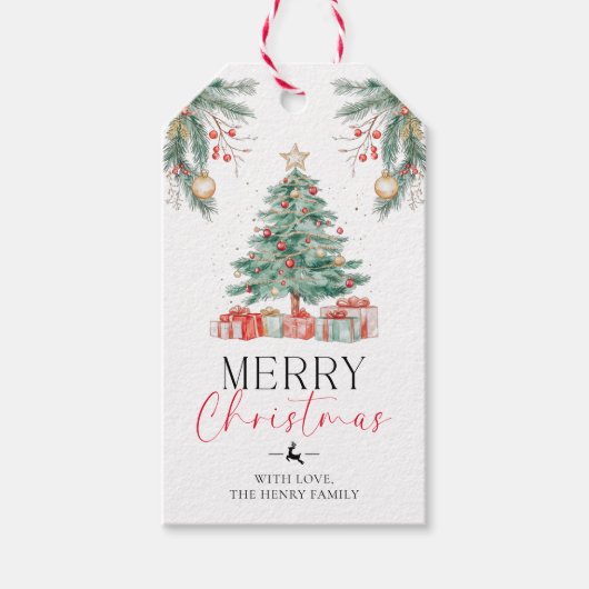クリスマスツリーメリークリスマスギフトラベル ギフトタグ (正面)