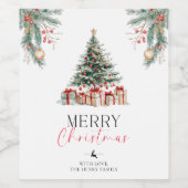クリスマスツリーメリークリスマスギフトラベル ワインラベル (シングルラベル)