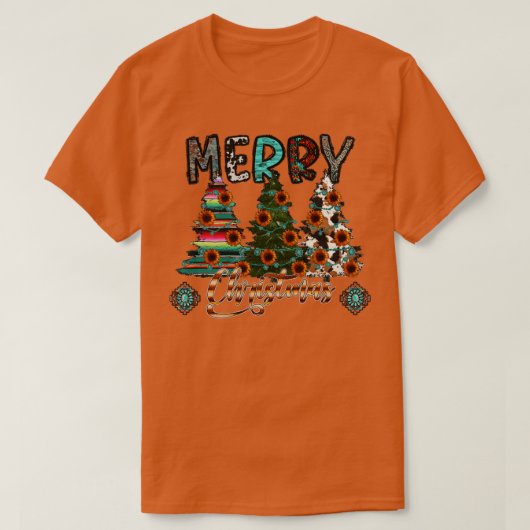 クリスマスツリーメリークリスマスクリスチャン Tシャツ (デザイン正面)