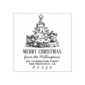 クリスマスツリーメリークリスマスネーム差出人住所 ラバースタンプ (インプリント)