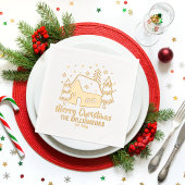 クリスマスツリーメリークリスマスファミリー名日付 箔ナプキン