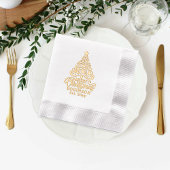 クリスマスツリーメリークリスマスファミリー名日付 箔ナプキン