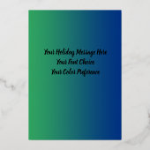 クリスマスツリーメリークリスマスブルーグラデーション 箔シーズンカード (裏面)