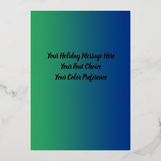 クリスマスツリーメリークリスマスブルーグラデーション 箔シーズンカード (裏面)