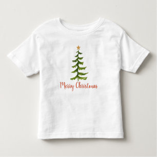 クリスマスツリーメリークリスマス  トドラーTシャツ