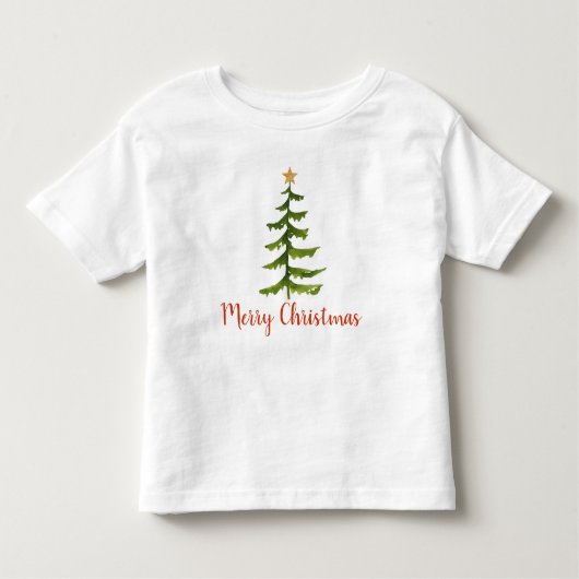 クリスマスツリーメリークリスマス トドラーTシャツ (正面)