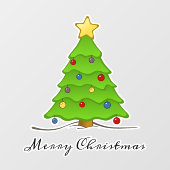 クリスマスツリーメリークリスマス | ホリデー ウィンドウサイン (シート)