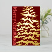 クリスマスツリーメリークリスマス 箔シーズンカード (立ち正面)