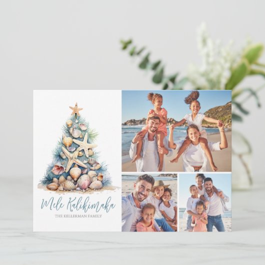 クリスマスツリーメレカリキマカビーチ写真 シーズンカード (スタンド正面)