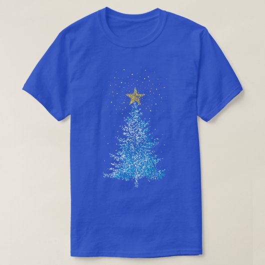 クリスマスツリーモアツリーポインセティシアスターズ Tシャツ (デザイン正面)