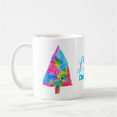 クリスマスツリーモダンのファンキー色 コーヒーマグカップ (左)