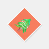 クリスマスツリーモダンのファンキー色 スタンダードカクテルナプキン (角)