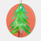 クリスマスツリーモダンのファンキー色 セラミックオーナメント (左)