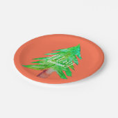 クリスマスツリーモダンのファンキー色 ペーパープレート (アングル)