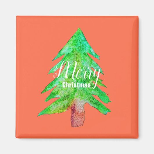 クリスマスツリーモダンのファンキー色 マグネット (正面)