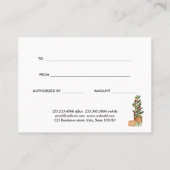 クリスマスツリーモダンの休日のギフト証明書 割引カード (裏面)