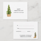 クリスマスツリーモダンの休日のギフト証明書 割引カード (正面/裏面)