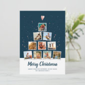 クリスマスツリーモダンインスタグラムフォトコラージュおもしろい シーズンカード (スタンド正面)