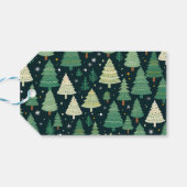 クリスマスツリーモダンセージ緑のパターンパーティー ギフトタグ (裏面横)