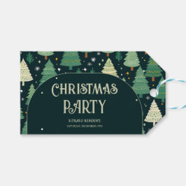 クリスマスツリーモダンセージ緑のパターンパーティー ギフトタグ