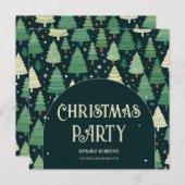 クリスマスツリーモダンセージ緑のパターンパーティー シーズンカード (正面/裏面)