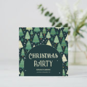クリスマスツリーモダンセージ緑のパターンパーティー シーズンカード (スタンド正面)